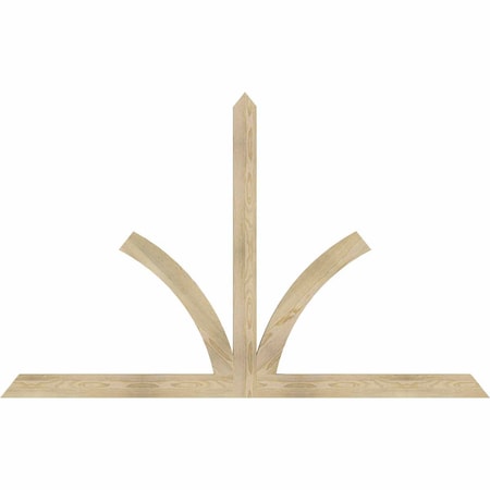 Ekena Millwork Richland Rough Sawn Timber Gable Bracket, Douglas Fir, 84"W x 53"H x 2"D x 4"F, 15/12 Pitch GBW084X53X0204RIC00RDF